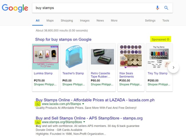 Examples of PPC ads